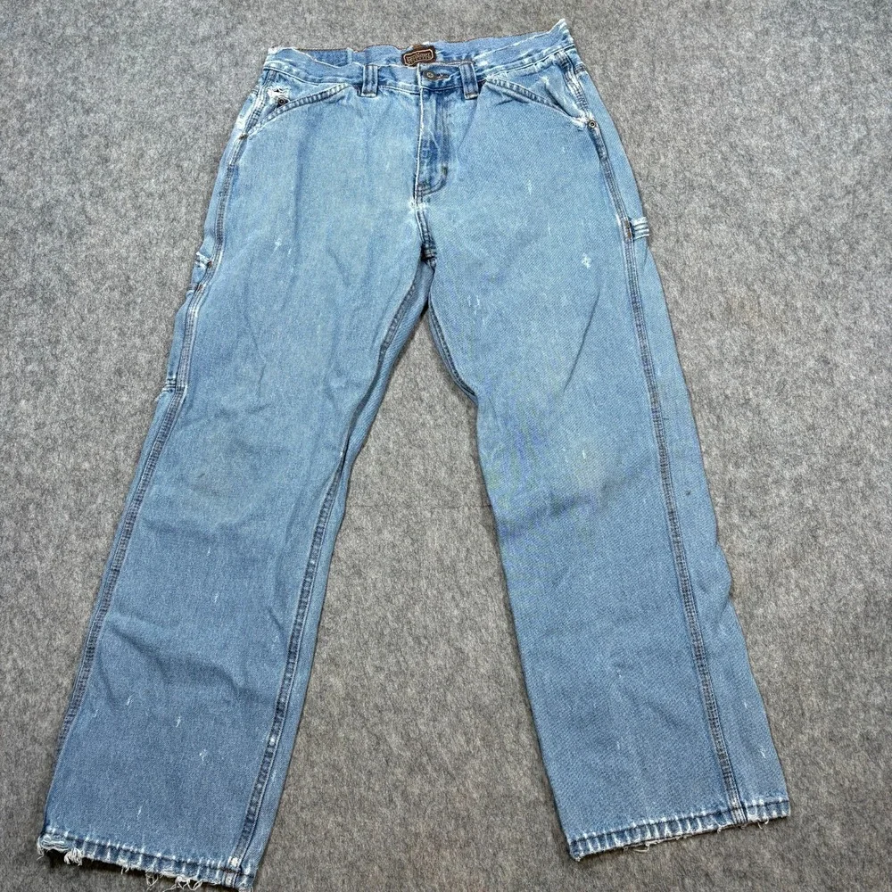C.E. Schmidt Workwear Jeans Men's Size 32x30 Blue‎ Denim Light Wash Straight Leg